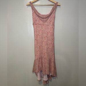 AnnTaylor Cowl Neck Pink Silk Paisley Dress